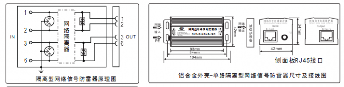 百兆网络信号防雷器